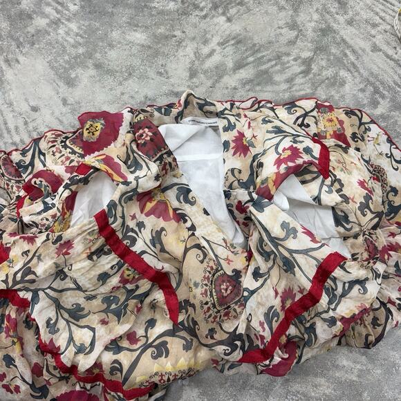 Diane Von Furstenberg Lightweight Silk Floral Bohemian Maxi Skirt 27 in. Waist - Picture 4 of 8